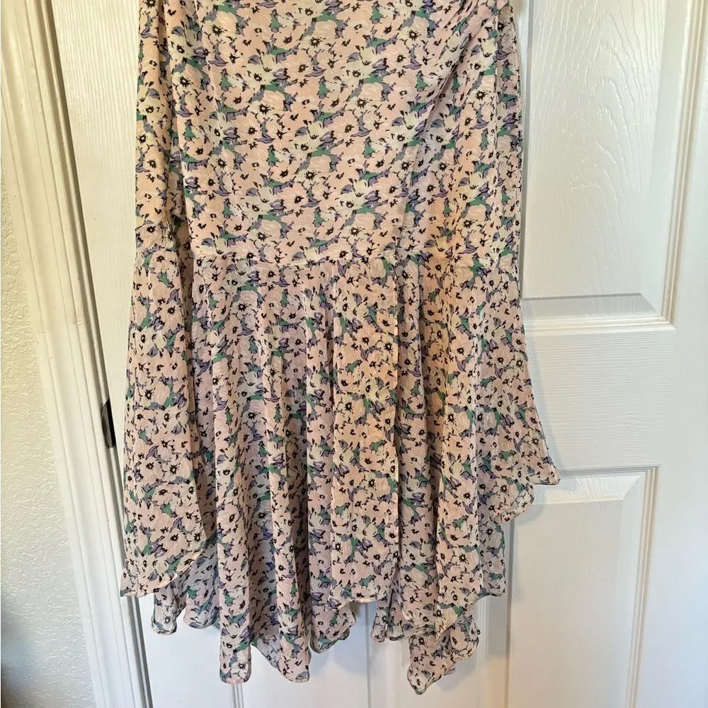 Astr One-Shoulder Floral Dress - White and Blue - Picture 9 of 14